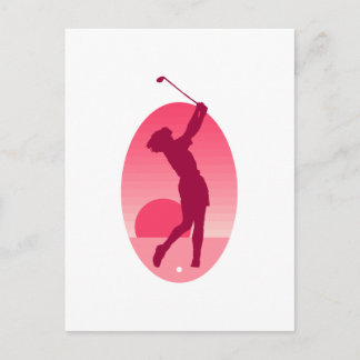 Postal Golf femenino rosa