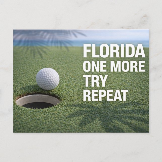 Postal Golf Florida con bola en verde (Anverso)