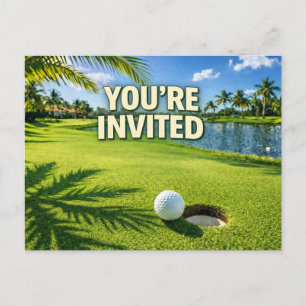 Postal Golf Florida temática te invitamos
