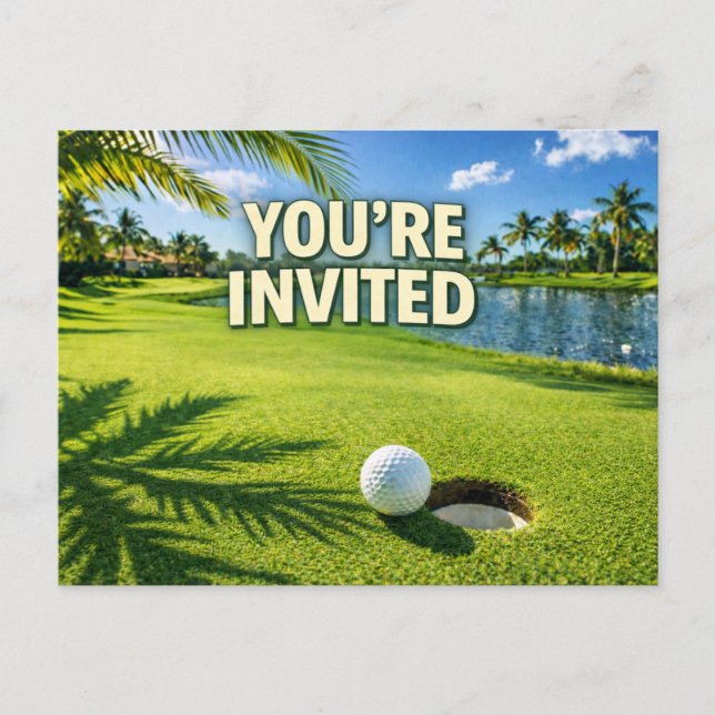 Postal Golf Florida temática te invitamos (Anverso)