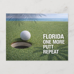 Postal Golf Florida tematizado con bola en verde