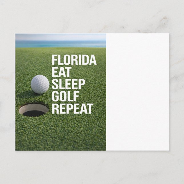 Postal Golf Florida tematizado con bola en verde  (Anverso)