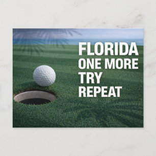 Postal Golf Florida tematizado con bola en verde