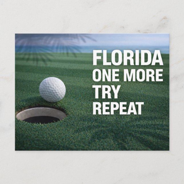 Postal Golf Florida tematizado con bola en verde  (Anverso)