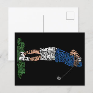 Postal Golf Golfer Golfer Word Art