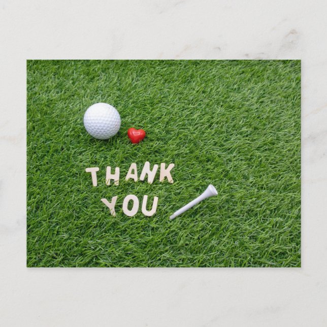 Postal Golf Gracias carta con amor y golfismo (Anverso)
