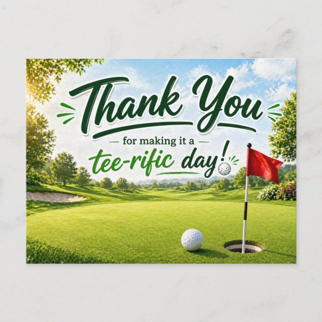 Postal Golf Gracias por el día fantástico (Anverso)