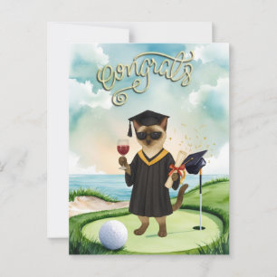 Postal Golf Graduación temática para golfista en poner ve