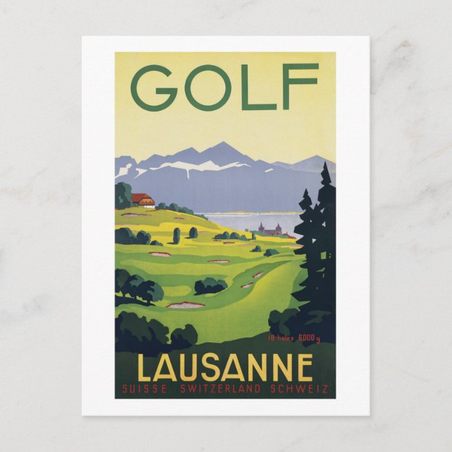 Postal Golf Lausanne Suiza (Anverso)