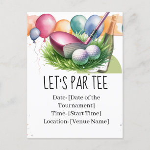 Postal Golf Let's Par tee con golf y vino