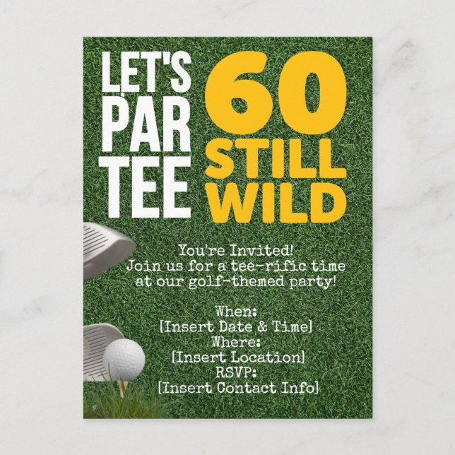 Postal Golf Let's Par tee fiesta 60 cumpleaños Golfer (Anverso)