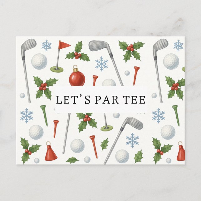 Postal Golf Let's Par tee NAVIDADES de golf Fiesta para g (Anverso)