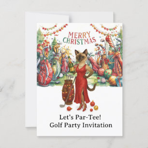 Postal Golf Let's Par Tee Navidades Fiesta para golfista
