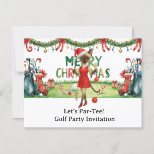 Postal Golf Let's Par Tee Navidades Fiesta para golfista