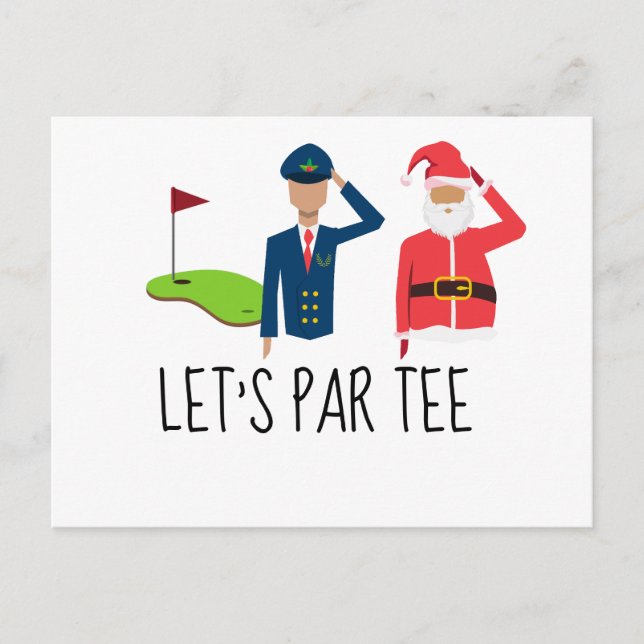 Postal Golf Let's Par tee Navidades fiesta para piloto (Anverso)