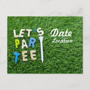 Postal Golf Let's Par tee with white tee está en verde