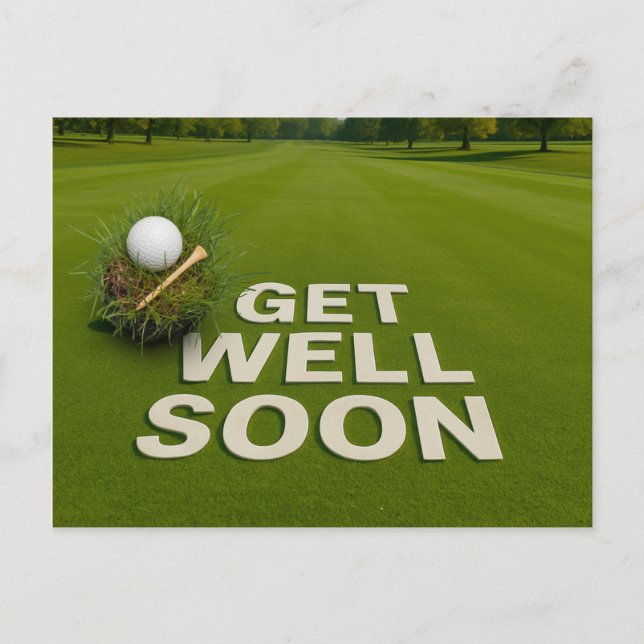 Postal Golf Mejora pronto envía deseos para golfista  (Anverso)
