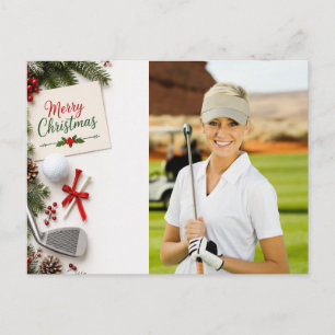 Postal Golf Navidad Crea tu propia foto de golfista