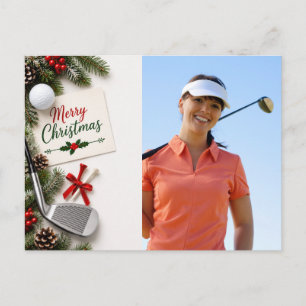 Postal Golf Navidad Crea tu propia foto de golfista