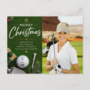 Postal Golf Navidad Crea tu propia foto de golfista