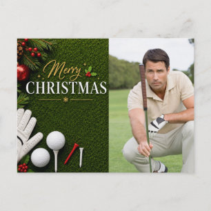 Postal Golf Navidad Crea tu propia foto de golfista