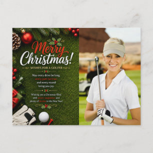 Postal Golf Navidad Crea tu propia foto de golfista