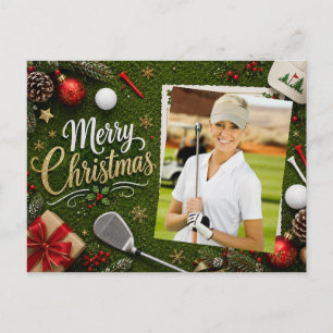 Postal Golf Navidad Crea tu propia foto de golfista