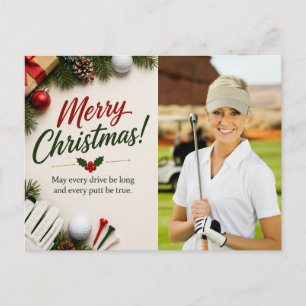 Postal Golf Navidad Crea tu propia foto de golfista 