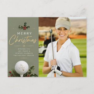 Postal Golf Navidad Crea tu propia foto de golfista
