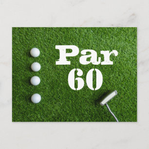 Postal Golf Par 60 años cumpleaños de oro