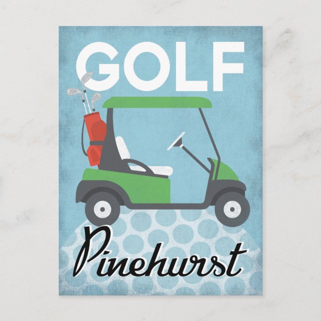 Postal Golf Pinehurst - Viaje retro vintage (Anverso)