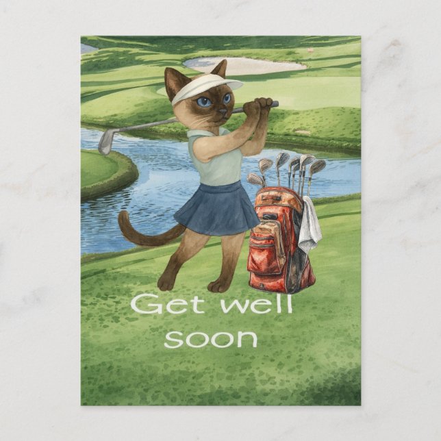 Postal Golf Ponte bien pronto con el golf en verde (Anverso)