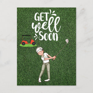 Postal Golf Ponte bien pronto con el golf en verde 