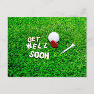 Postal Golf Ponte bien pronto con la pelota de golf sobre