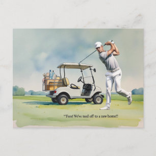 Postal Golf que nos hemos mudado al nuevo estilo acuarela