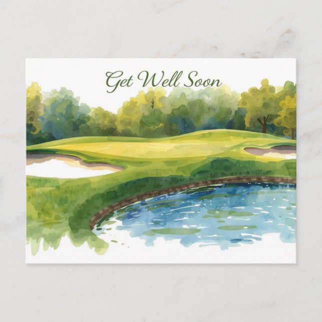 Postal Golf Que te mejores pronto enviar deseos para golf (Anverso)