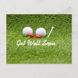Postal Golf Que te mejores pronto pelotas de golf y tee c