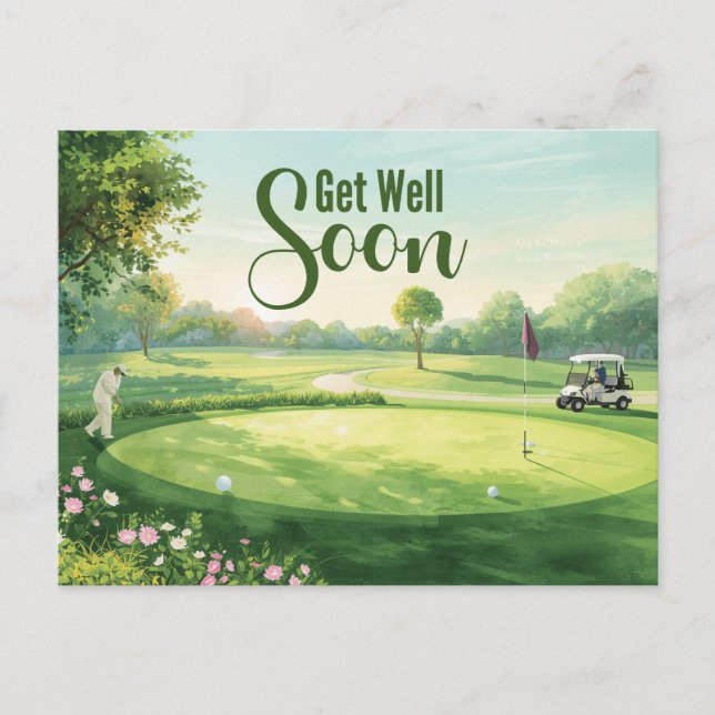 Postal Golf Recupérate pronto Golfista (Anverso)