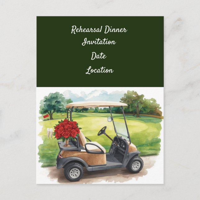 Postal Golf rehearsal Wedding Dinner Invitation   (Anverso)