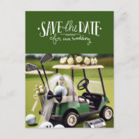 Golf Salva la Fecha con carrito de golf en verde