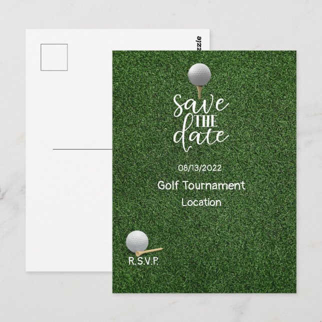 Postal Golf Salvar la fecha para el torneo de golf Golfer (Anverso / Reverso)