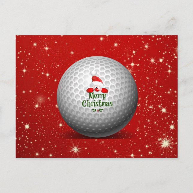 Postal Golf Santa, diseño de Navidades caprichosos (Anverso)