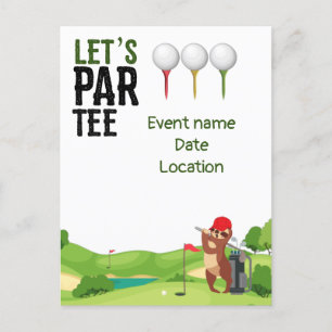 Postal Golf Save the Date Let's Par Tee con Sloth diverti