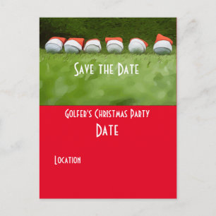 Postal Golf Save the Date Navidades Fiesta Balón de golf