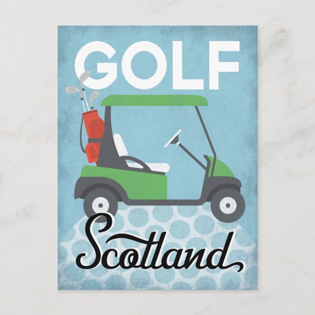 Postal Golf Scotland - Viajes retro vintage (Anverso)