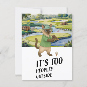 Postal Golf Siamese Cat: golf en un campo de golf