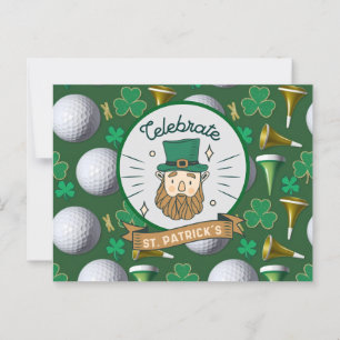 Postal Golf St. Patrick's Day con bola de golf para golfi