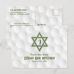 Postal Golf Theme Golf Bar Mitzvah Save the Date