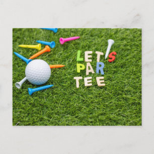 Postal Golf vamos a jugar con golf y tee on green