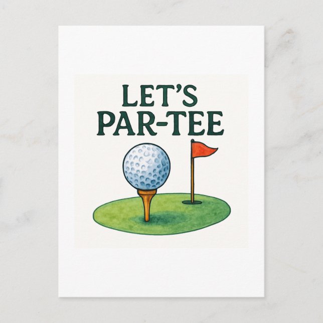 Postal Golf Vamos por Par para Golfista (Anverso)